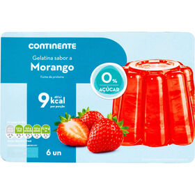 Gelatina Pronta Morango Sem Açúcar Continente 600 gr (6 Un)