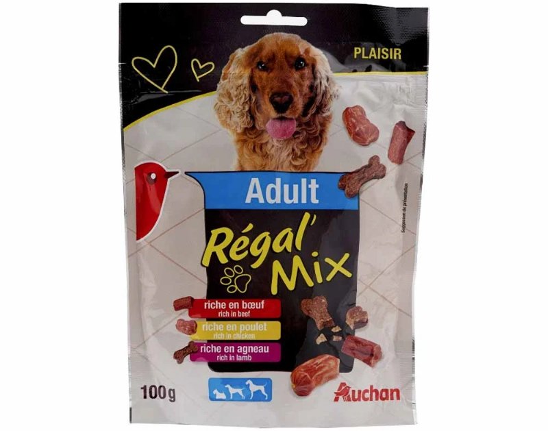 Snacks Para Cão Auchan Adulto Régal' Com Mix Carnes 100 g