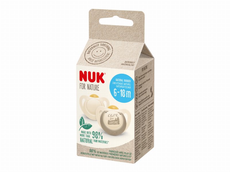 Chupeta Nuk For Nature Sil Creme 2U 6-18 M
