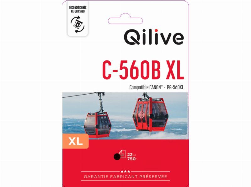 Tinteiro Qilive Compatível Canon Pg-560Xl Preto