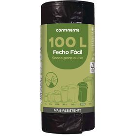 Sacos Lixo Fecho Fácil 100 Lt Continente 10 Un
