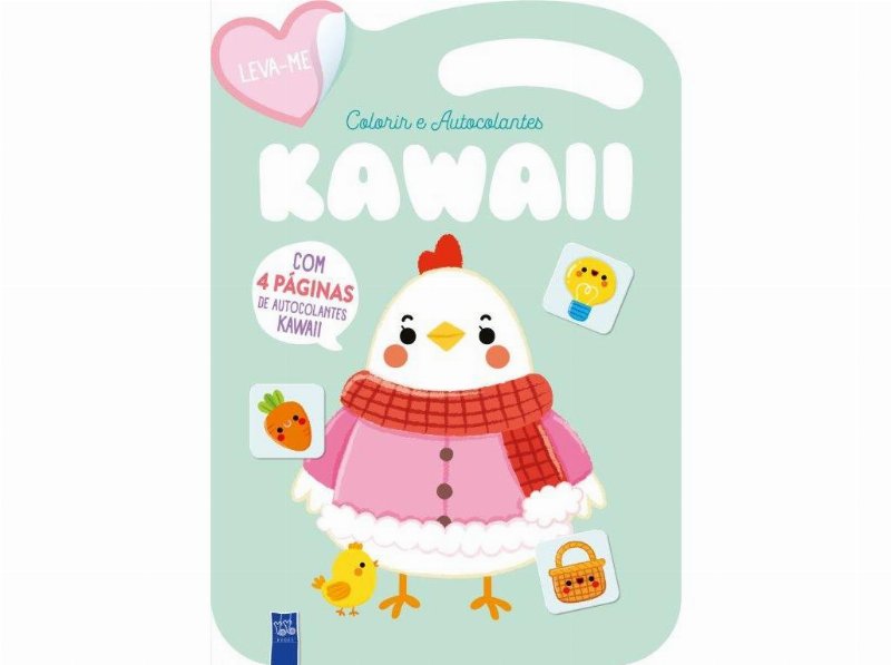 Livro Leva-Me Colorir E Autocolantes Kawaii - Verde