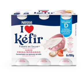 Iogurte Kefir Morango Nestlé 600 gr (6 Un)