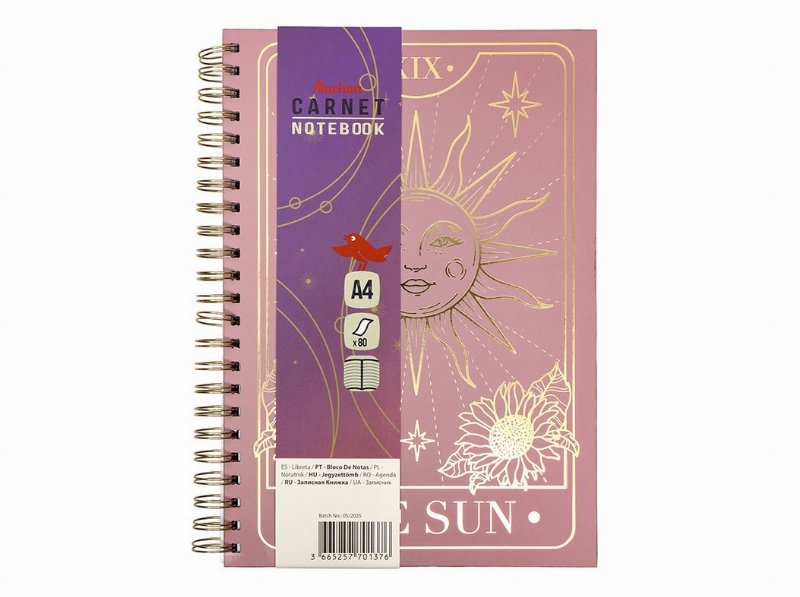 Caderno Espiral A4 Auchan 80Fls Cosmic Vibes