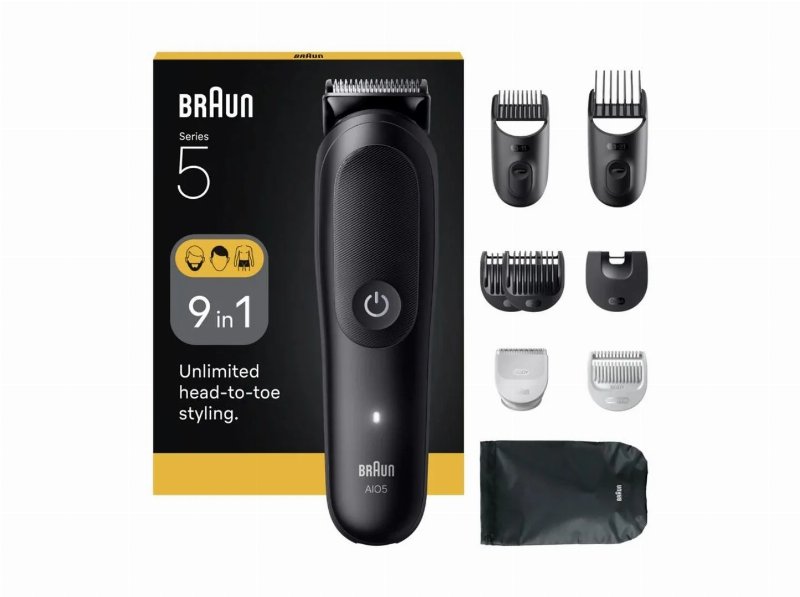 Aparador Multifunções Braun Mgk5540 9 Em 1 Para Barba Cabelo E Corpo
