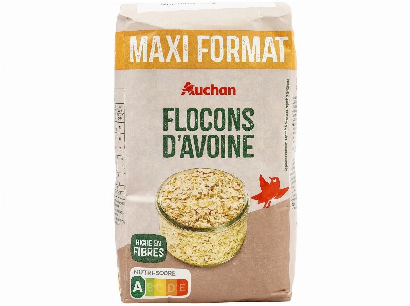 Flocos De Aveia Auchan Finos E Integrais 1 kg
