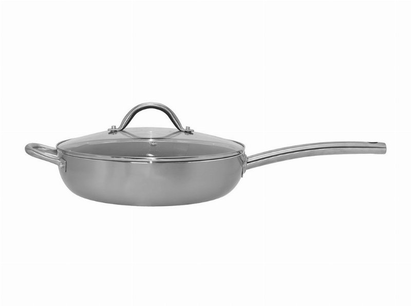 Frigideira Com Tampa Aluminio Reciclado Actuel Revestimento Cerâmico Preto 28Cm