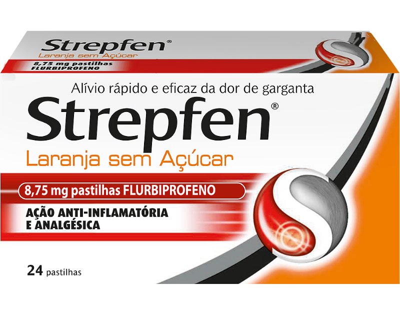 Pastilhas Strepfen Laranja Sem Açúcar 24Un
