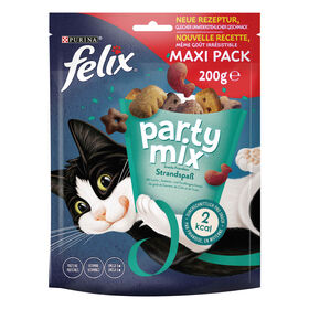 Snack Para Gato Party Mix Ocean Salmão, Bacalhau E Truta Purina Felix 3 X 200 g