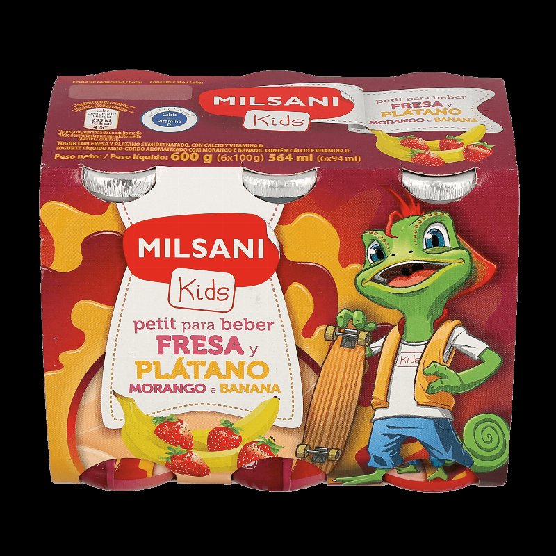 Petit Para Beber De Morango E Banana 6 X 100 g