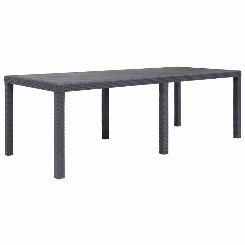 Hkh Mesa De Jardim Plástico Castanho Com Aspeto De Vime - Marrom