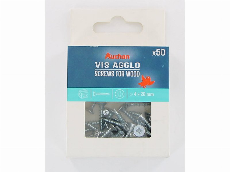 Parafuso Para Madeira Auchan 50 Peças 4X20Mm
