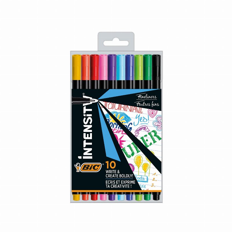 Bic Intensity Fineliner 10 Canetas De Feltro Finas