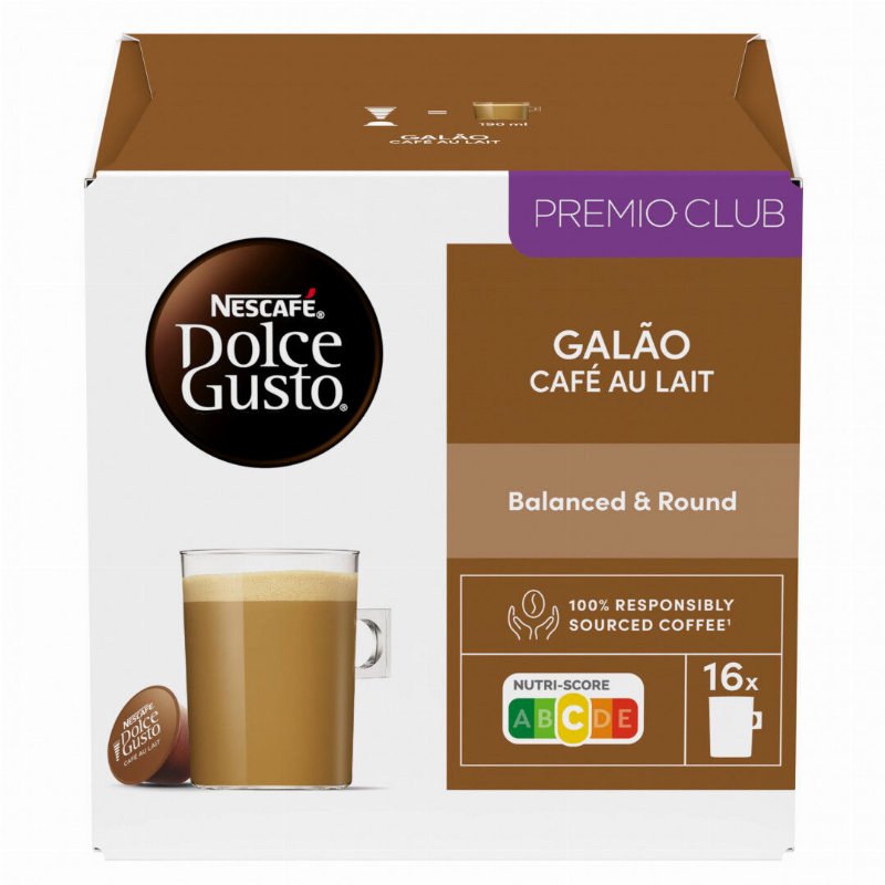 Cápsulas De Café Dolce Gusto Galão Intenso Nescafé Dolce Gusto 16Un