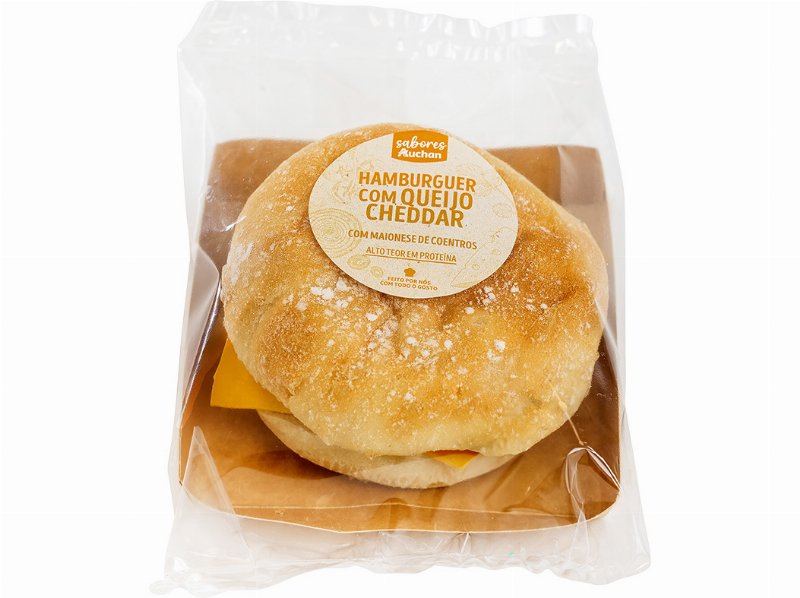 Hamburguer Com Queijo Cheddar Sabores Auchan Un