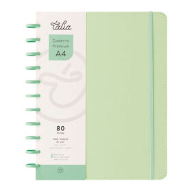 Caderno Smart Com Elástico Espiral A4 Pautado Verde Talia