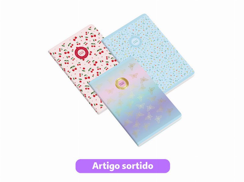 Caderno Agrafado Quadriculado A4 Ambar Teen Moonflower 48 Folhas 90 g Modelos Sortidos
