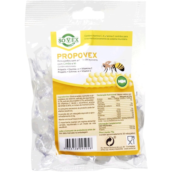 Rebuçados Propovex De Limão E Mel 75 g