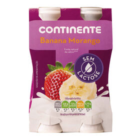 Iogurte Líquido Morango E Banana Sem Lactose Continente 640 gr (4 Un)