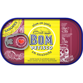 Atum Em Posta Em Escabeche Bom Petisco 120 gr (Peso Escorrido 78 gr)