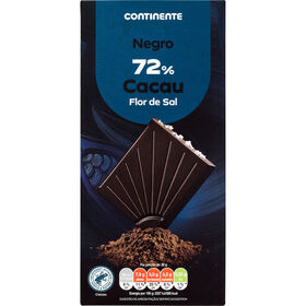 Tablete Chocolate Negro Flor De Sal 72% Continente 100 gr
