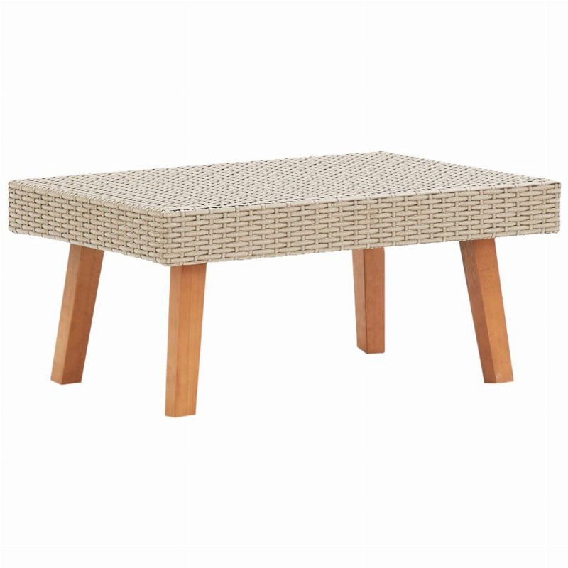 Hkh Mesa De Centro Para Jardim Vime Pe - Bege