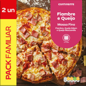 Pizza De Fiambre E Queijo Massa Fina Continente 2 X 330 gr