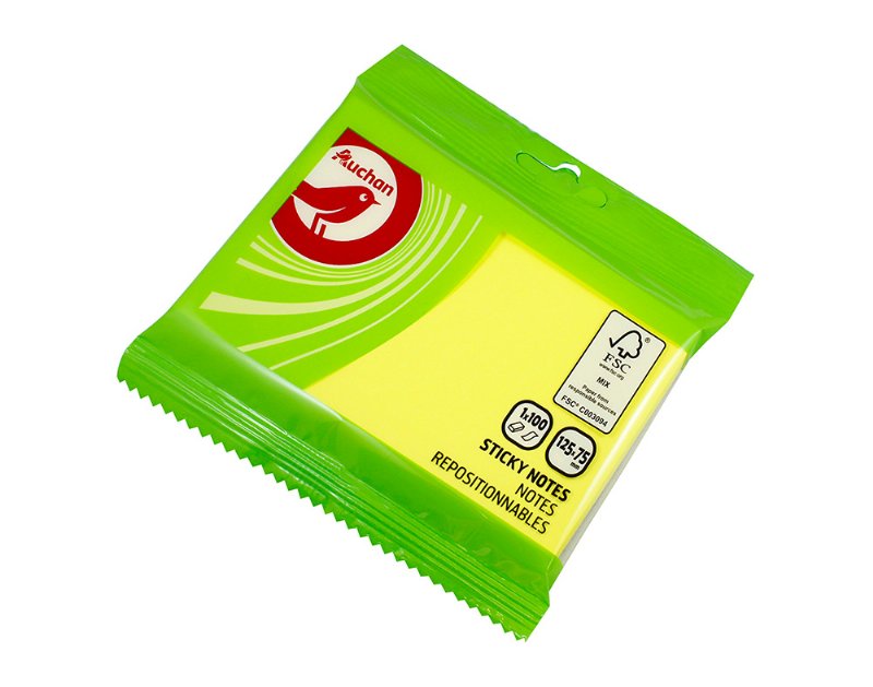 Folhas Autocolantes Auchan Amarelo Neon 100 Folhas