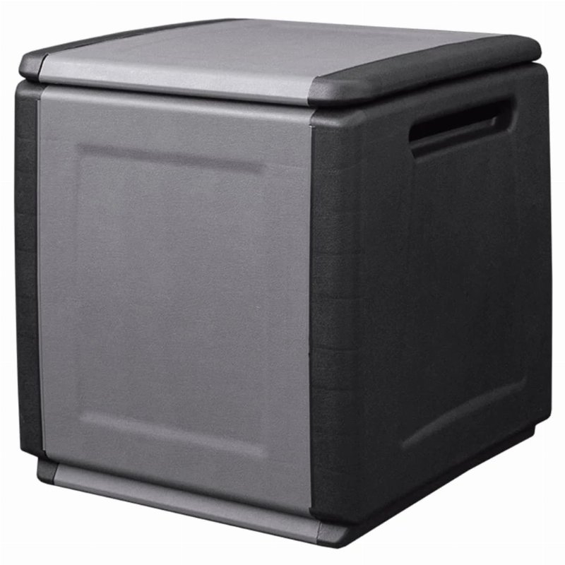 Hkh Caixa Arrumação P/ Jardim 130 l Cinza-Escuro E Preto - Cinzento