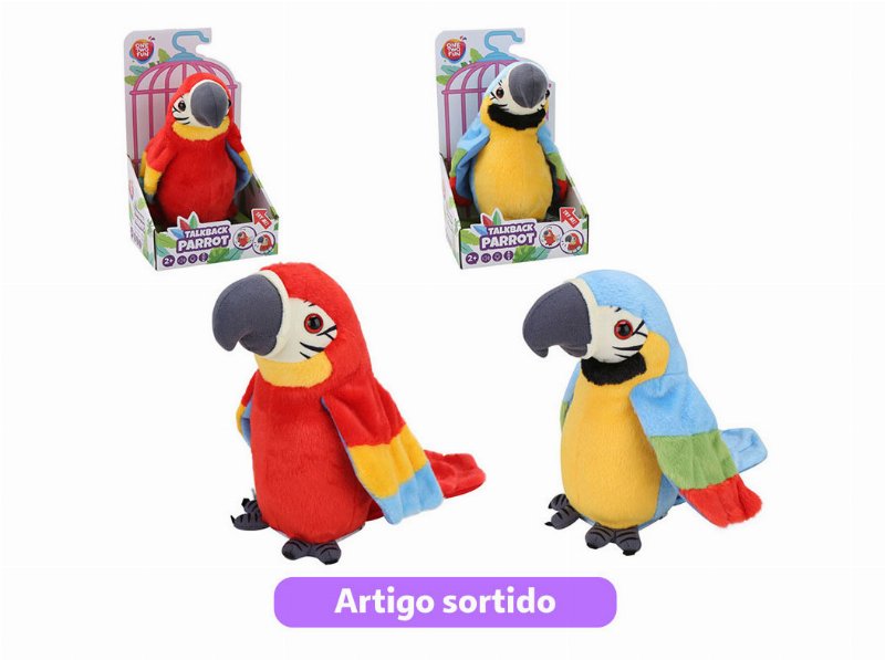 Papagaio Falante One Two Fun 21Cm Cores Sortidas