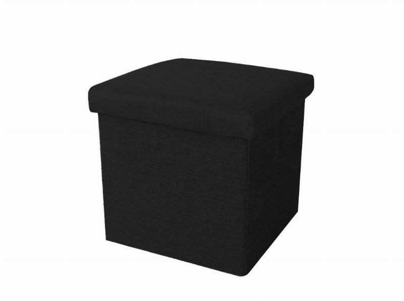 Pouf Com Caixa Arrumação Actuel Preto 38Xa38Cm