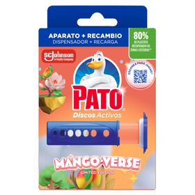Discos Sanitários Ativos Gel Dispensador + Recarga Mango-Verse Pato 1 Un
