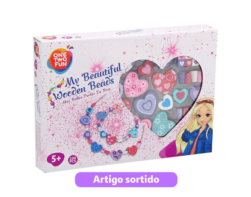 Kit De Missangas One Two Fun Em Madeira Modelos Sortidos