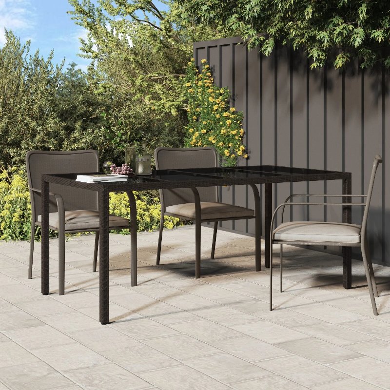 Hkh Mesa De Jantar De Jardim Vime Pvc - Castanho