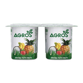 Iogurte Aroma Tutti Frutti Agros 480 gr (4 Un)