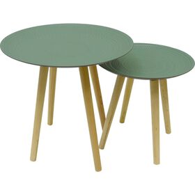 Conjunto 2 Mesas Droplet Verde Kasa