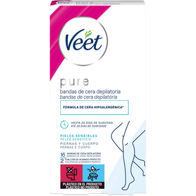 Bandas Depilatórias Cera Fria Pele Sensível Veet 16 Un