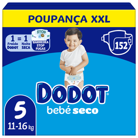 Fraldas Bebé Seco 11-16 kg T5 Dodot 152 Un