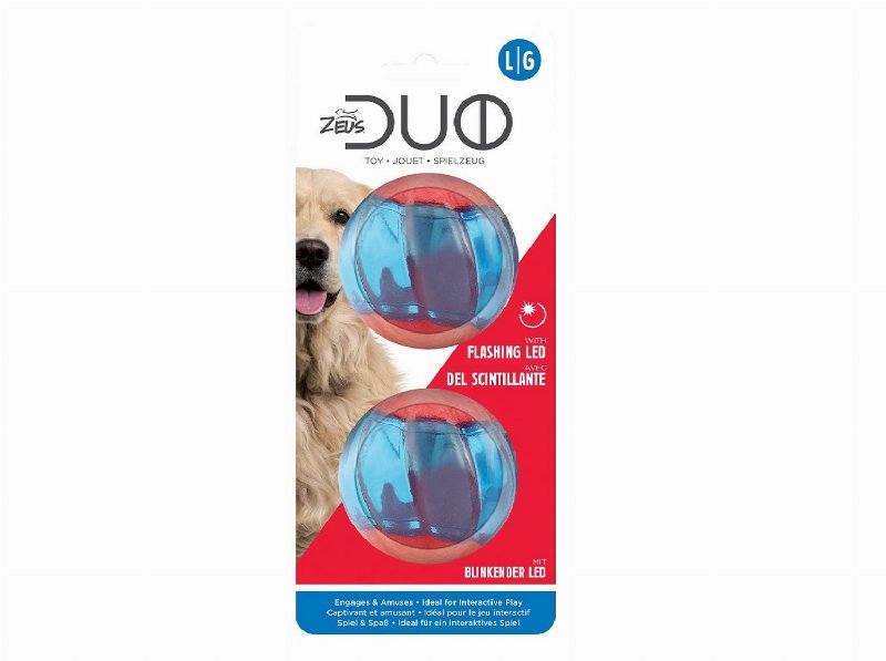 Brinquedo Cão Zeus Duo Bola C/Led Ø63Cm 2Un