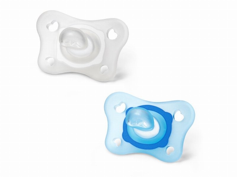 Chupeta Mini Soft Chicco Silicone Azul 0-2M 2Un