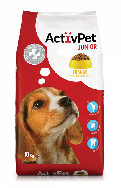 Comida Seca Para Cão Júnior Com Frango Activpet 10Kg