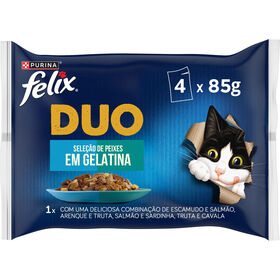 Comida Húmida Para Gato Duo Peixe Purina Felix 4 X 85 g