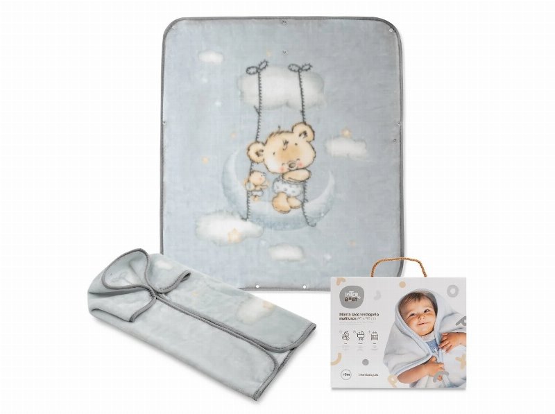 Manta Saco Interbaby Terciopelo Cinza 80X90Cm