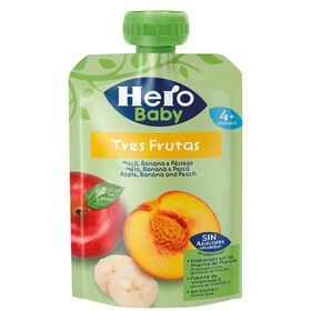 Saqueta De Fruta Maçã, Banana E Pêssego +4M Hero Baby 100 gr
