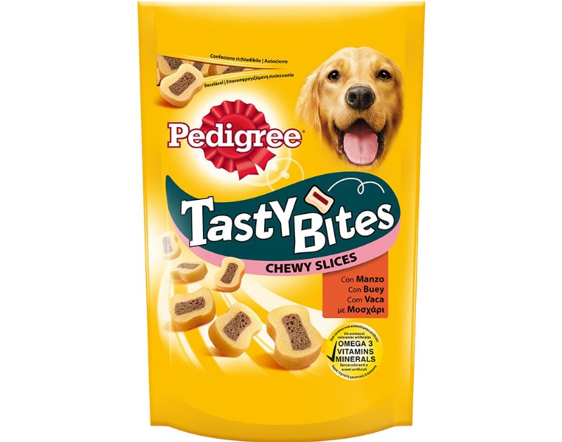 Snacks Para Cão Pedigree Tasty Bites Chewy Slices Com Vaca 155 g