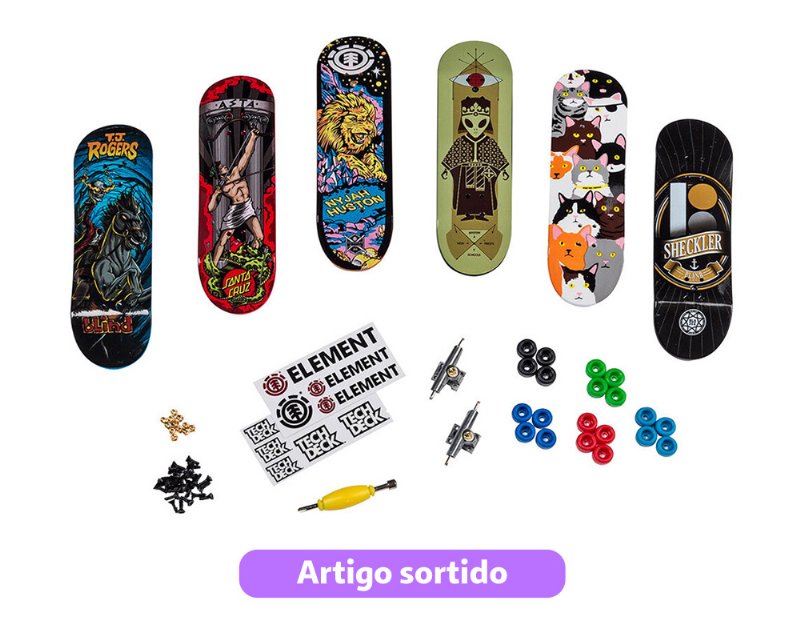 Conjunto Bónus De 6 Skates Tech Deck Modelos Sortidos