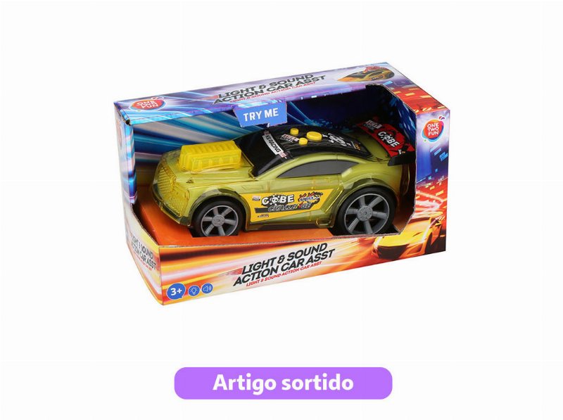 Carro Flashy One Two Fun Com Luz E Som 24X12X9Cm Cores Sortidas