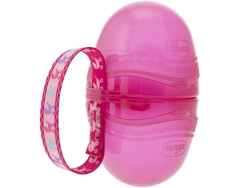 Porta Chupetas Chicco Duplo Rosa 1Un