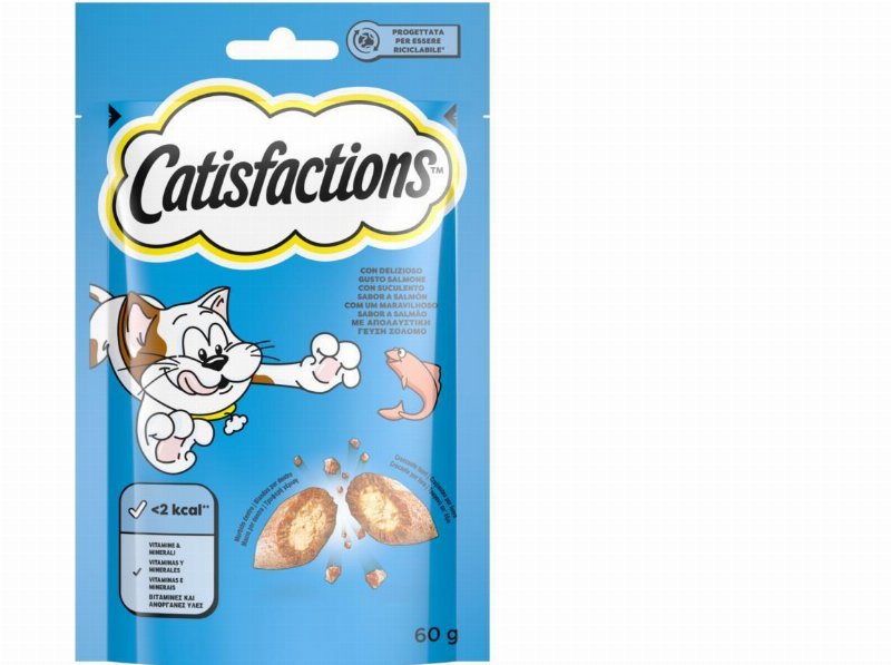 Snacks Para Gato Catisfactions Com Salmão 60 g