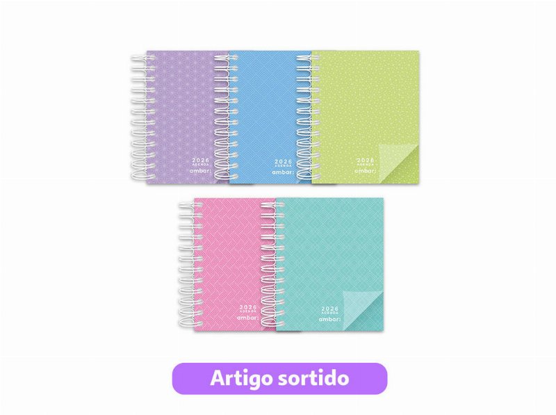 Agenda Diaria Ambar Look 11.7X15Cm Cores Sortidas